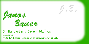 janos bauer business card